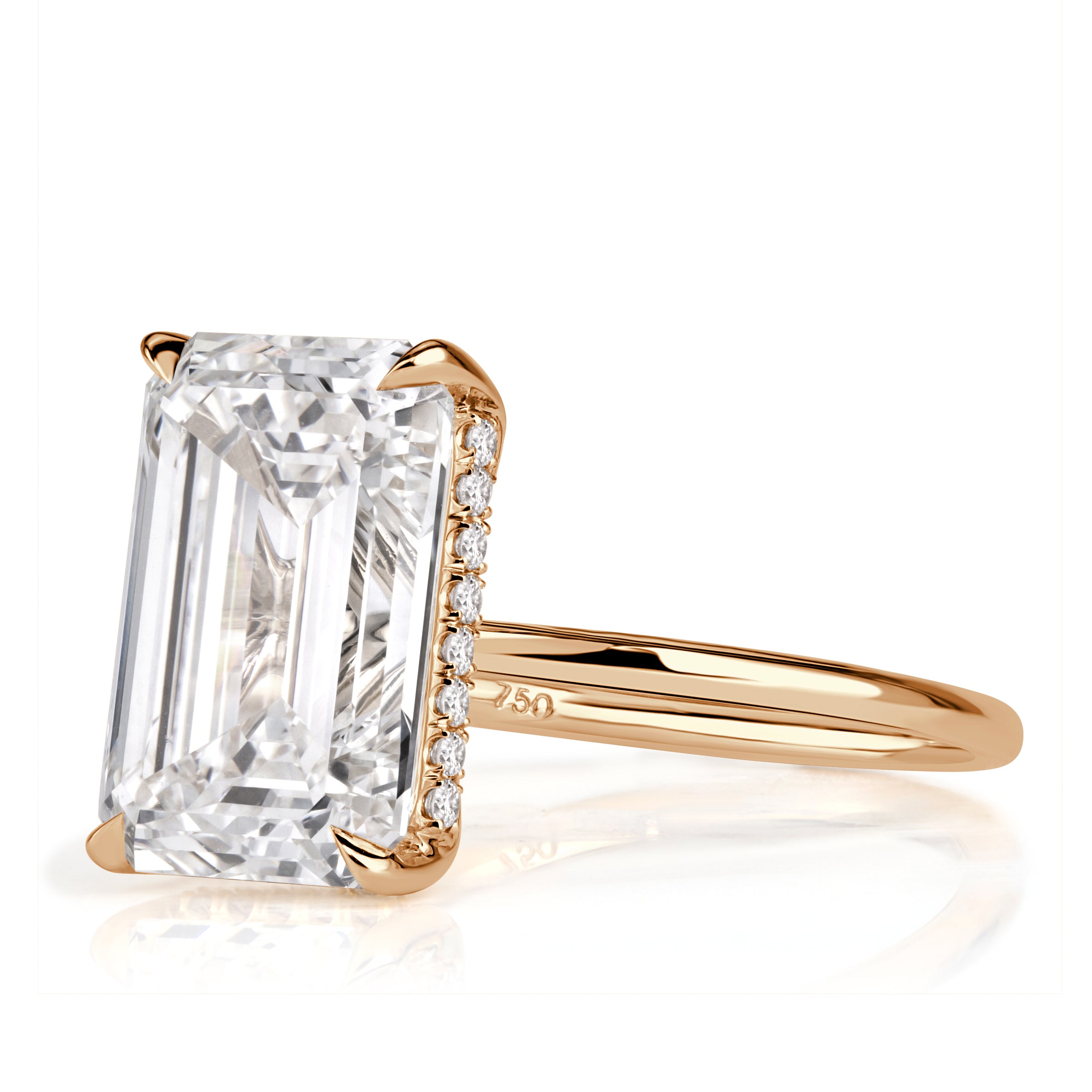 7.86ct Emerald Cut Lab Grown Diamond Engagement Ring