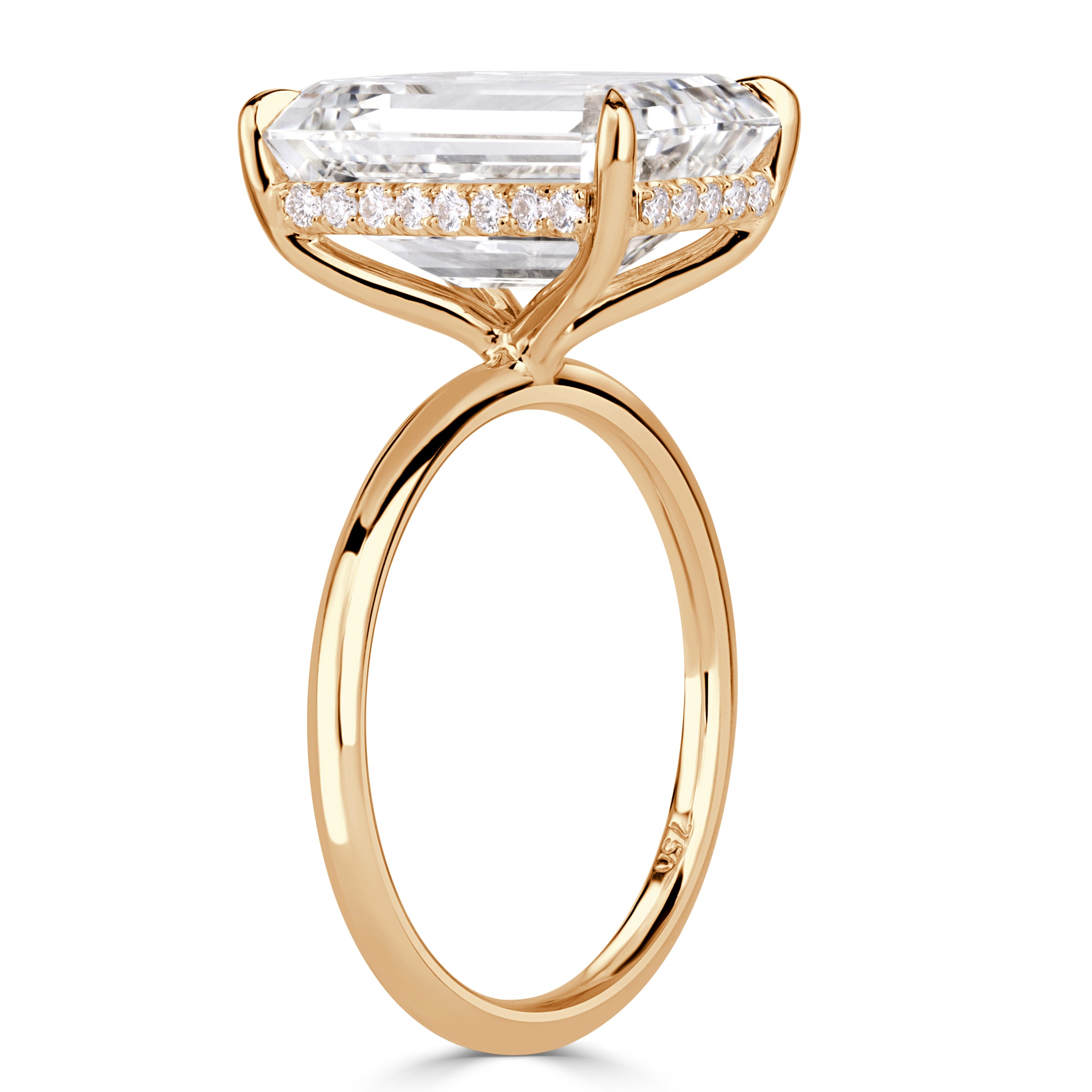 7.86ct Emerald Cut Lab Grown Diamond Engagement Ring