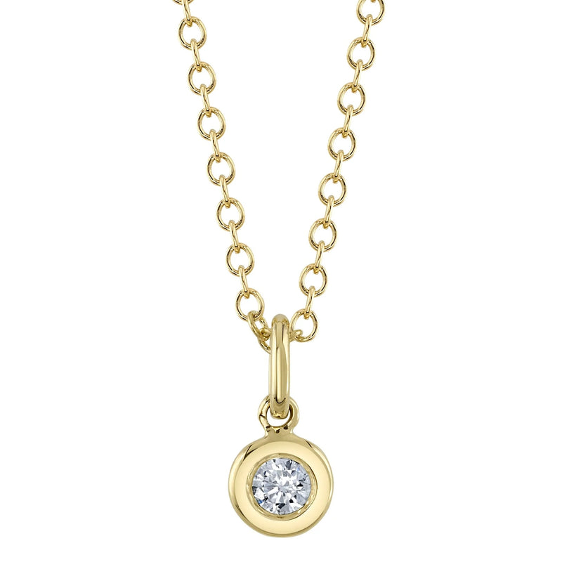 0.05ct Round Brilliant Cut Diamond Bezel Set Necklace
