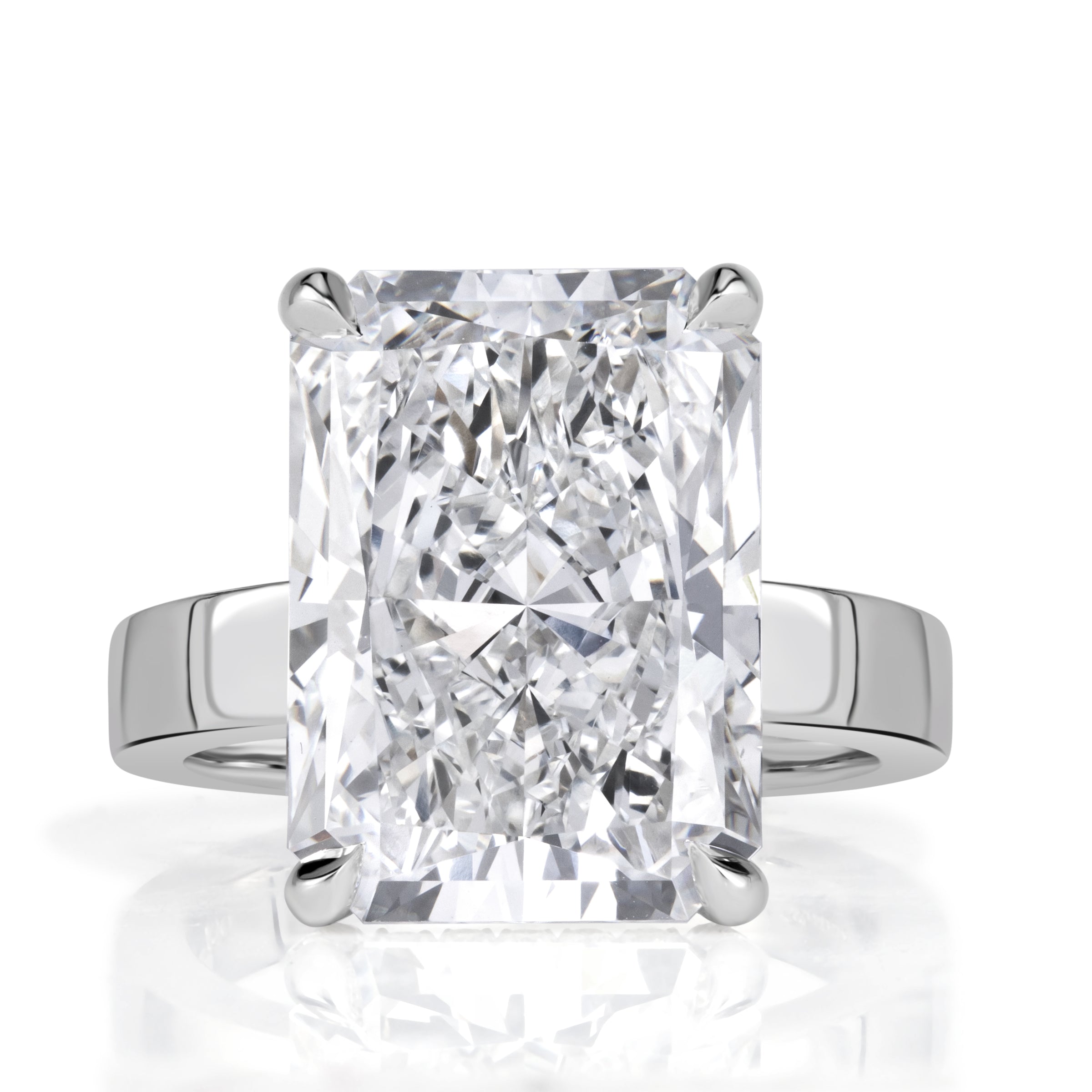 12.66ct Radiant Cut Lab Grown Diamond Engagement Ring