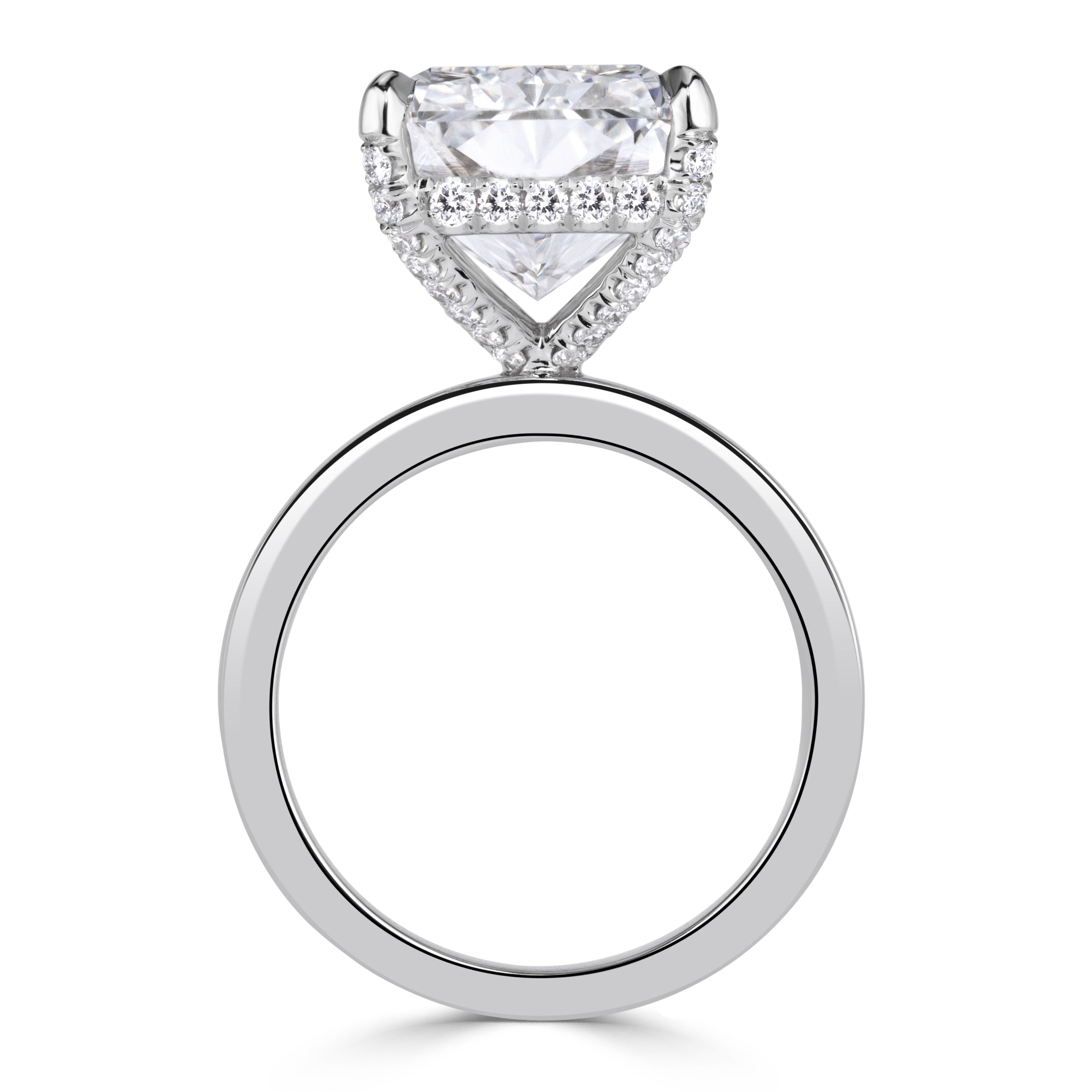 12.66ct Radiant Cut Lab Grown Diamond Engagement Ring