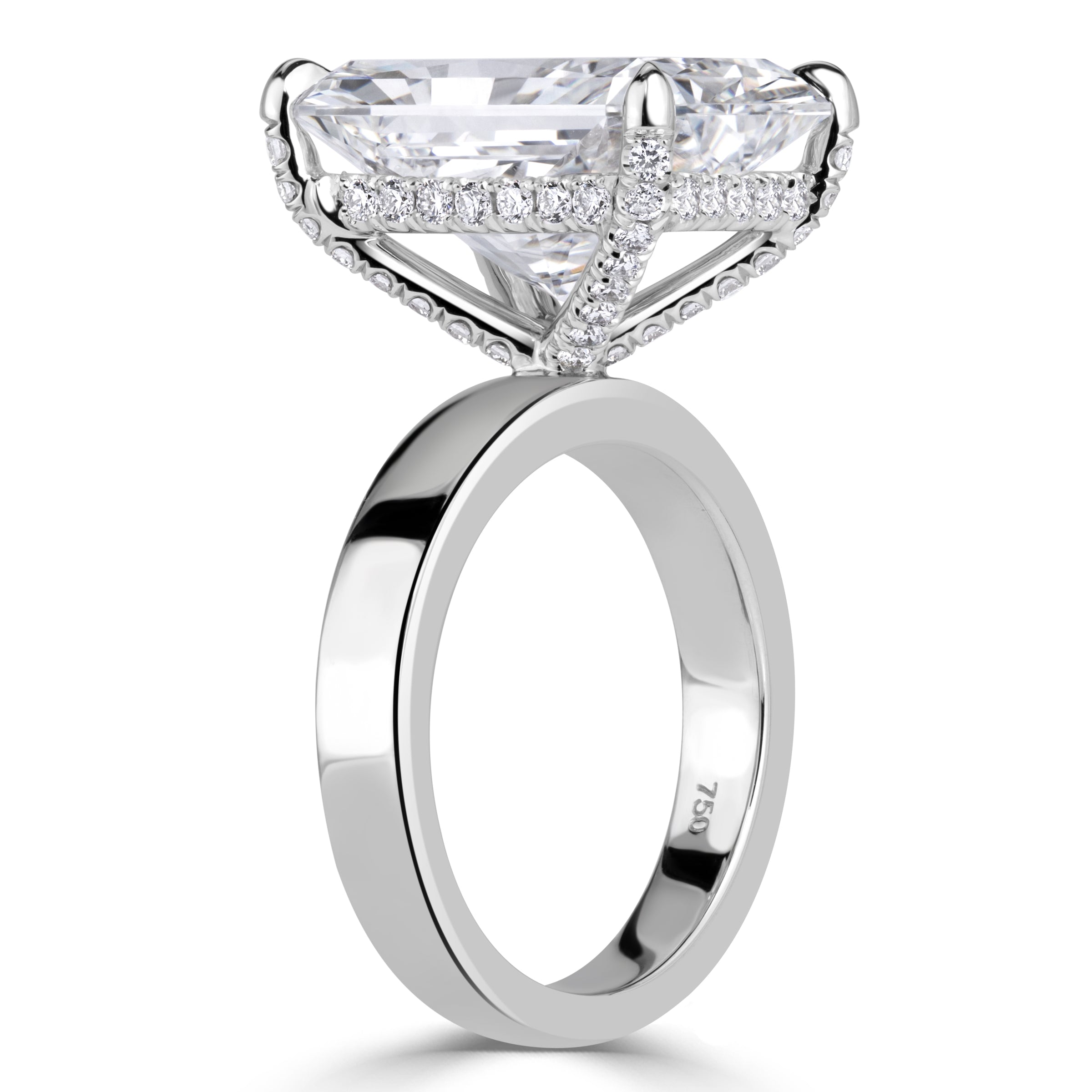 12.66ct Radiant Cut Lab Grown Diamond Engagement Ring