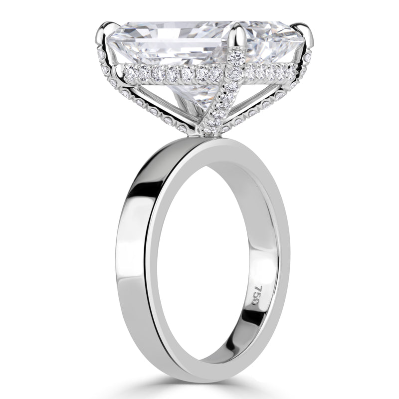 12.66ct Radiant Cut Lab Grown Diamond Engagement Ring