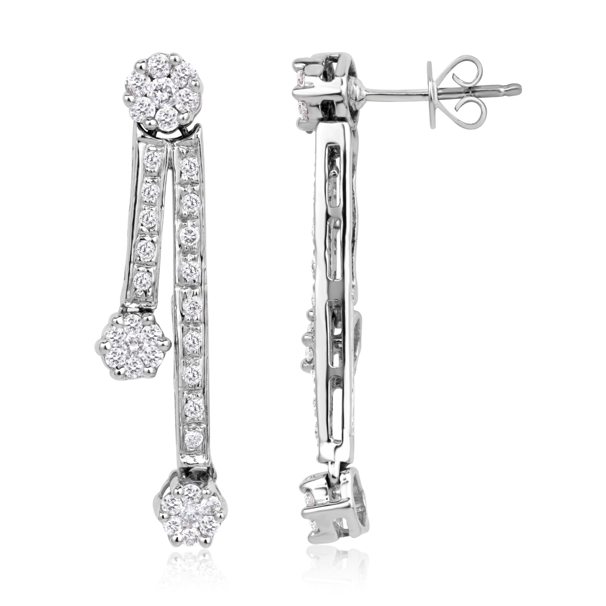0.70 Round Brilliant Cut Diamond Earrings