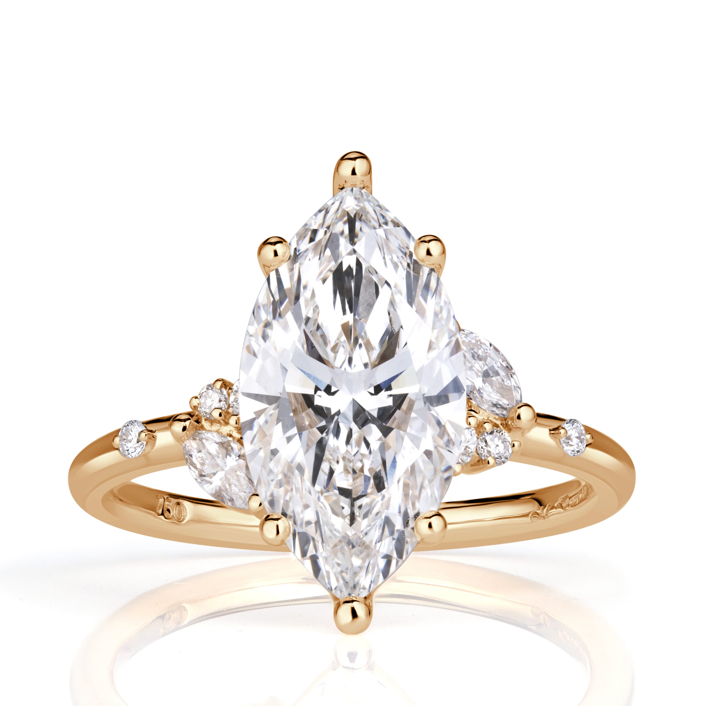 3.43ct Marquise Cut Lab Grown Diamond Engagement Ring