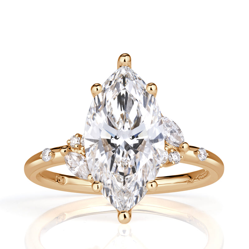 3.43ct Marquise Cut Lab Grown Diamond Engagement Ring