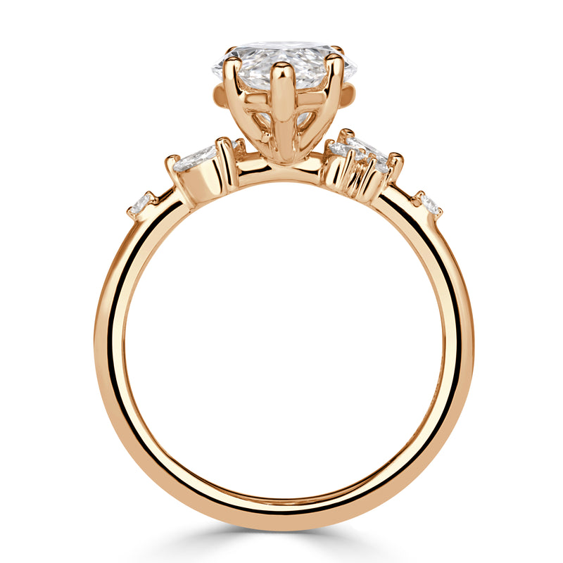 3.43ct Marquise Cut Lab Grown Diamond Engagement Ring