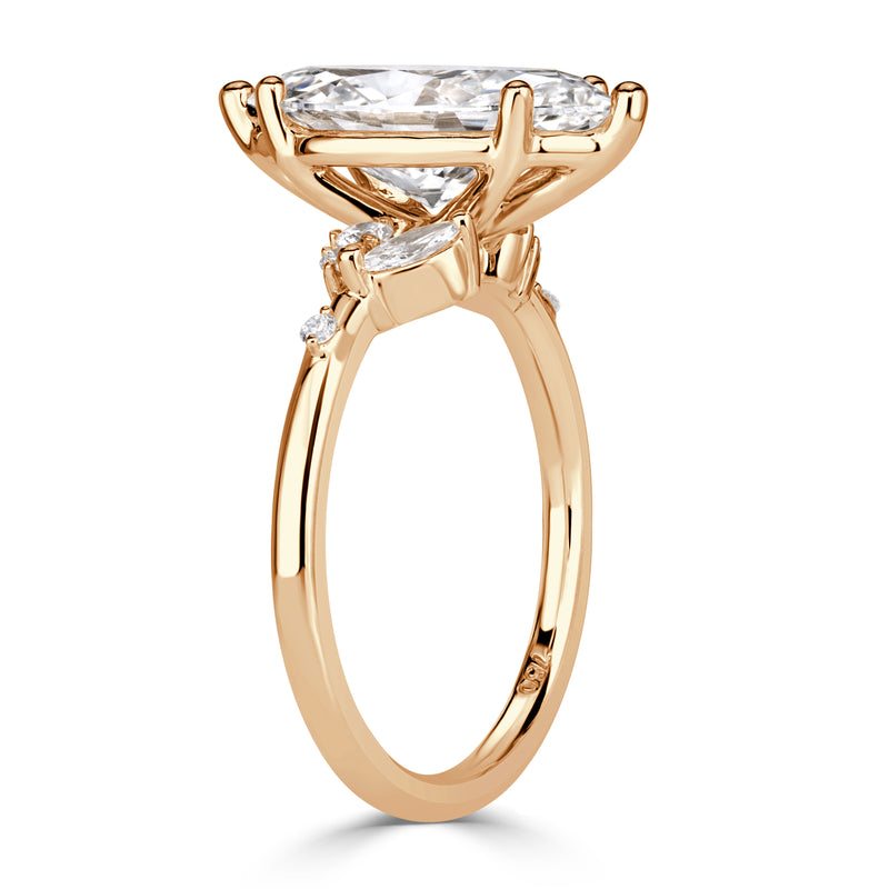 3.43ct Marquise Cut Lab Grown Diamond Engagement Ring