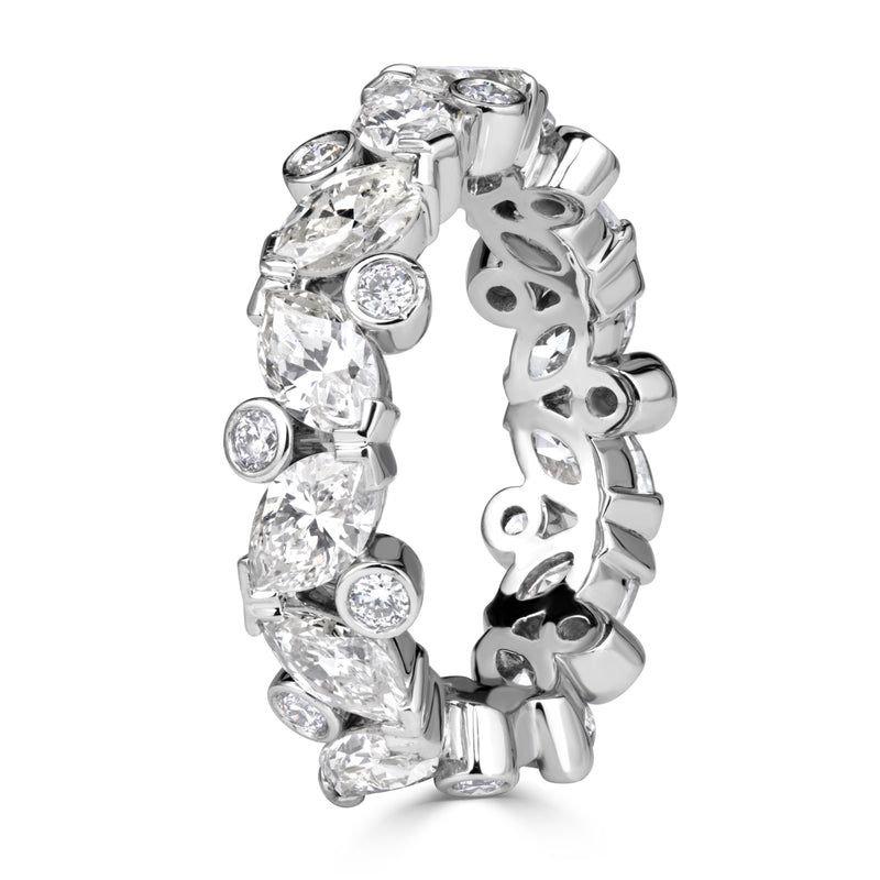 1.70ct Marquise and Round Brilliant Cut Diamond Band