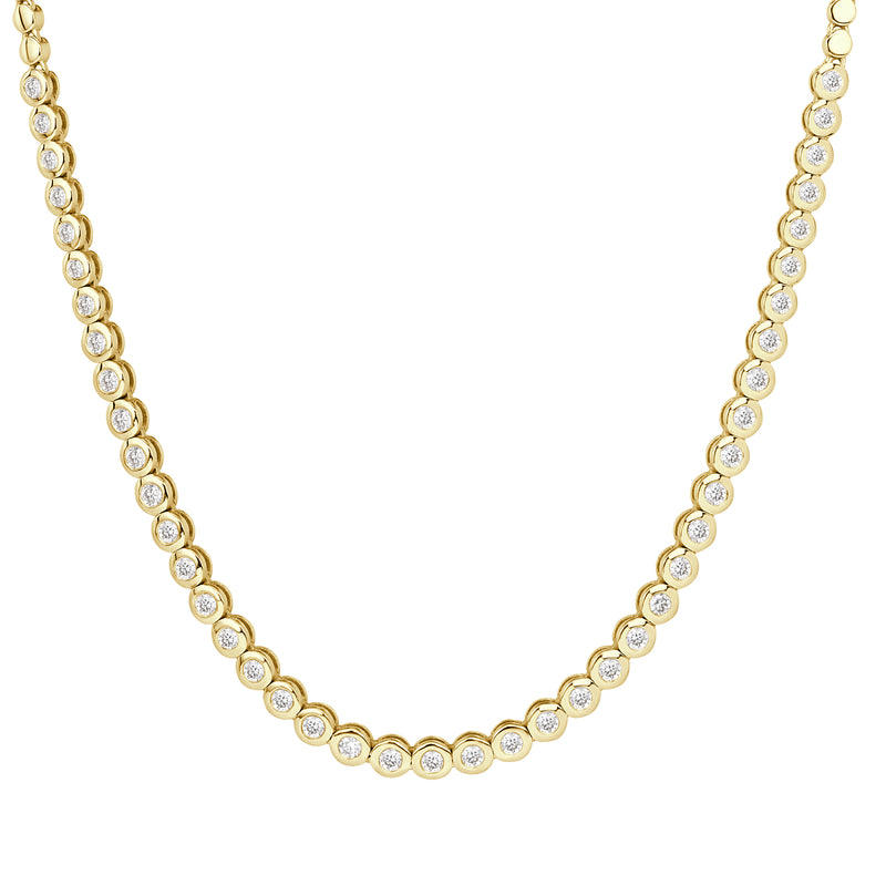 1.03ct Round Brilliant Cut Diamond Bezel Set Tennis Necklace