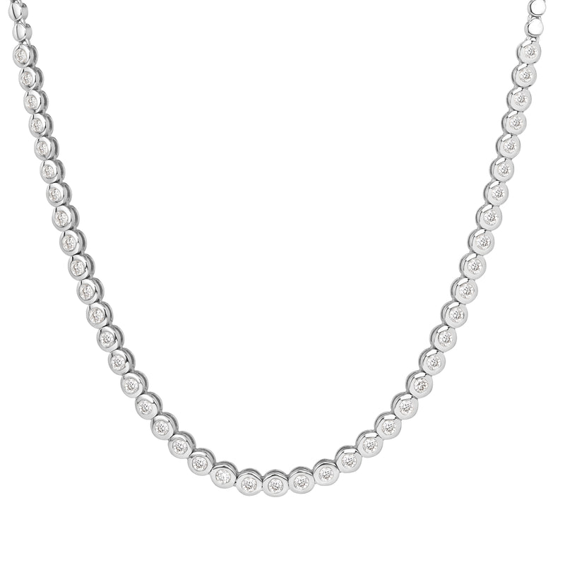 1.03ct Round Brilliant Cut Diamond Bezel Set Tennis Necklace