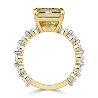 10.34ct Fancy Intense Yellow Radiant Cut Lab Grown Diamond Engagement Ring