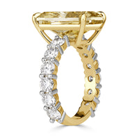 10.34ct Fancy Intense Yellow Radiant Cut Lab Grown Diamond Engagement Ring