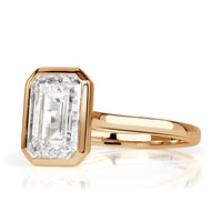 3.32ct Emerald Cut Lab Grown Diamond Bezel Set Engagement Ring