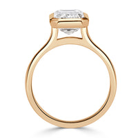 3.32ct Emerald Cut Lab Grown Diamond Bezel Set Engagement Ring