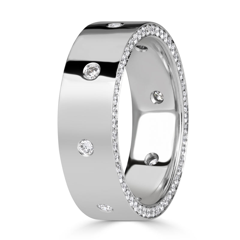 Men's 1.00ct Diamond Eternity Wedding Band 7.0mm