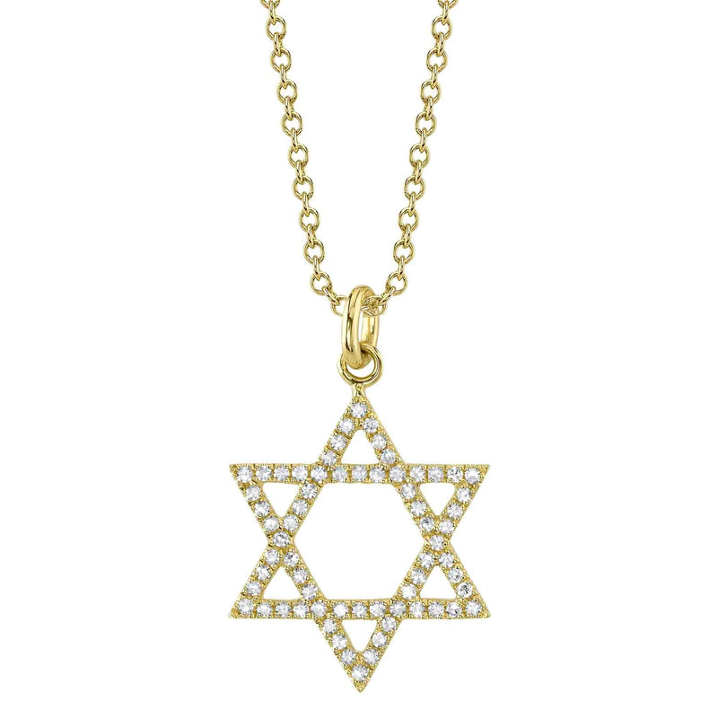 0.15ct Round Brilliant Cut Diamond Star Of David Necklace