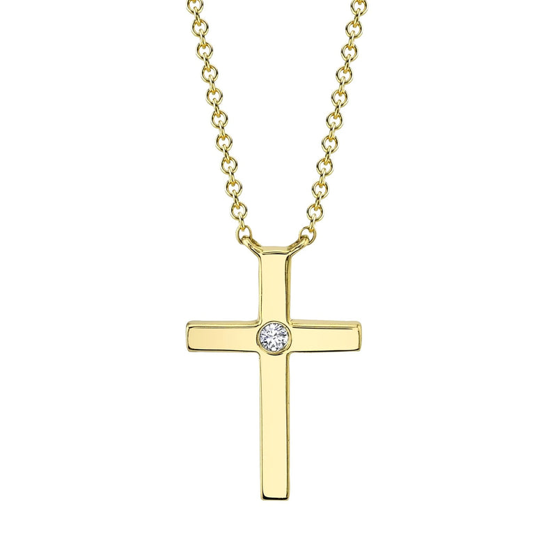 0.03ct Round Brilliant Cut Diamond Cross Necklace