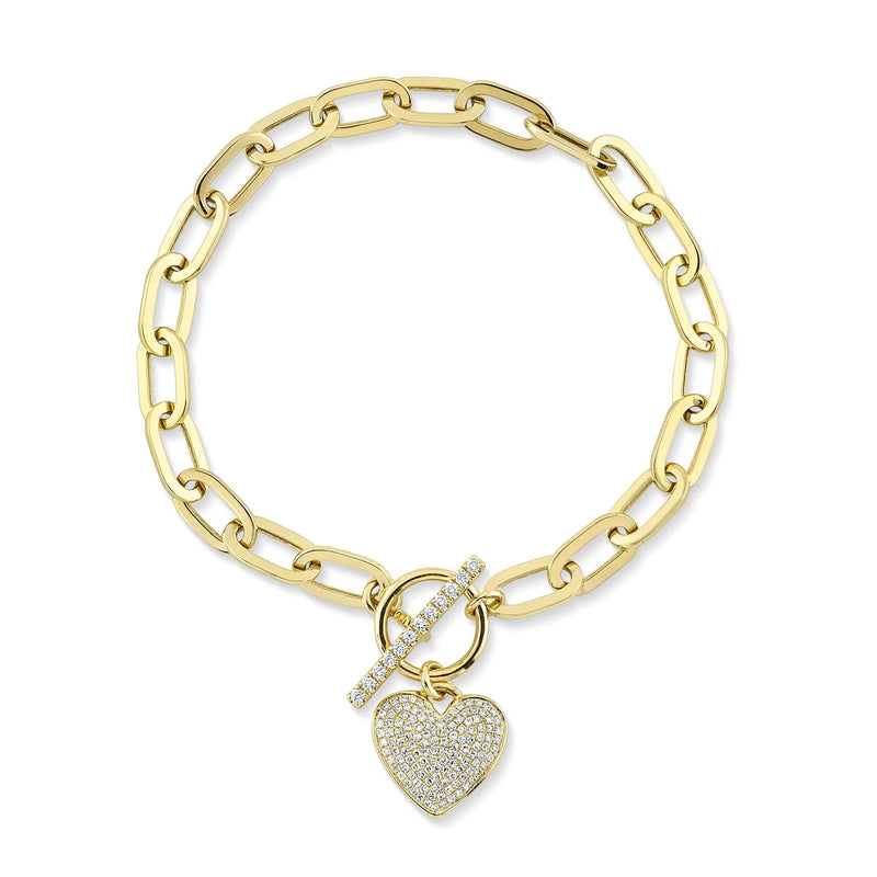 0.41ct Round Brilliant Cut Diamond Heart Shaped Charm Bracelet