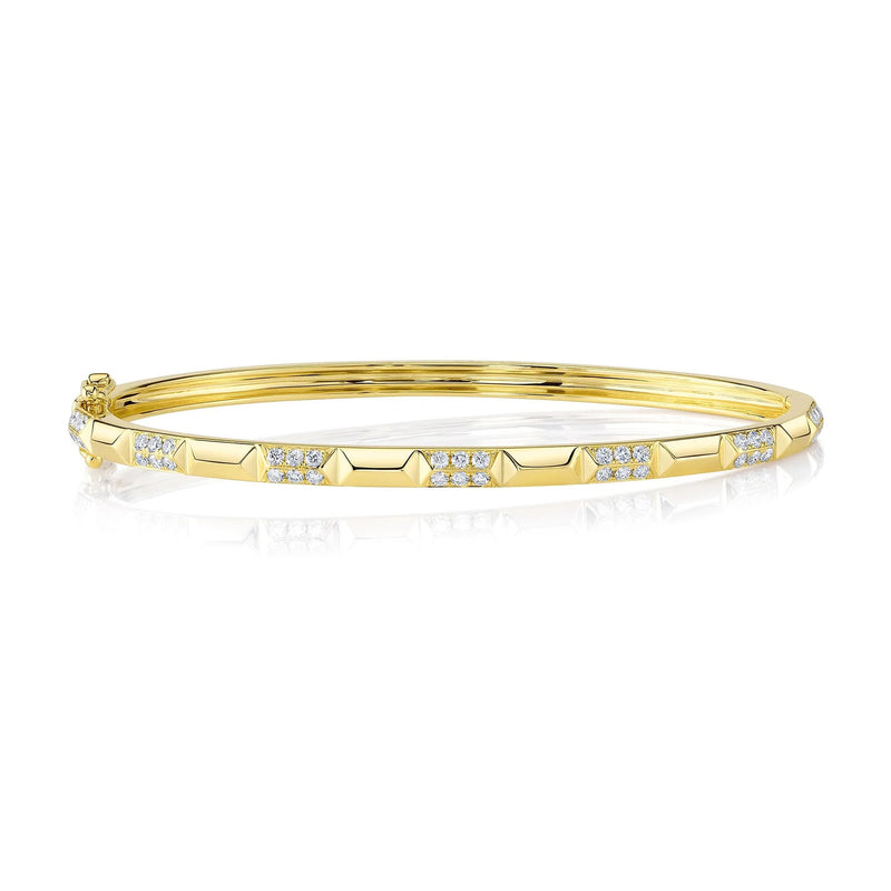 0.56ct Round Brilliant Cut Diamond Geometric Bangle Bracelet