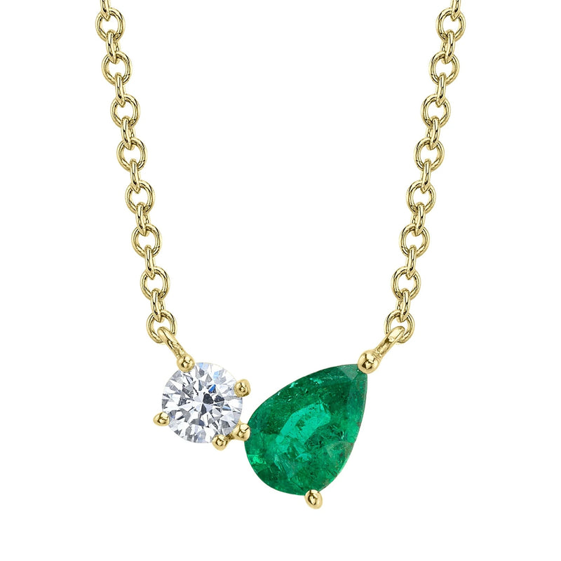 Birthstone and Diamond Toi Et Moi Necklace