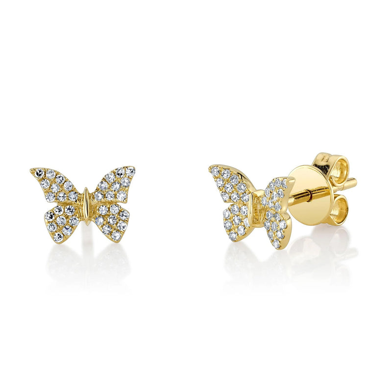 0.15ct Round Brilliant Cut Diamond Butterfly Stud Earrings