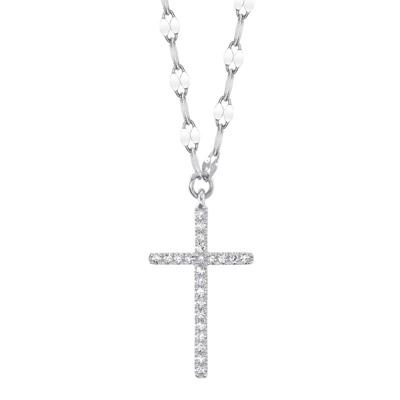 0.06ct Round Brilliant Cut Diamond Cross Necklace