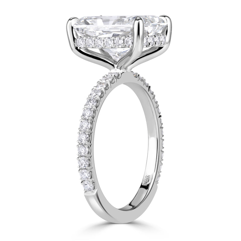 4.95ct Radiant Cut Lab Grown Diamond Engagement Ring