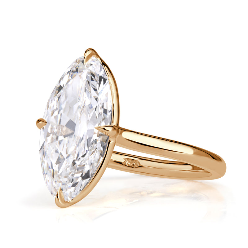 5.71ct Moval Cut Lab Grown Diamond Engagement Ring