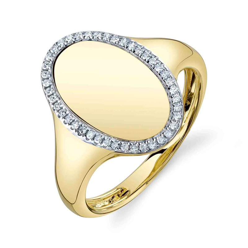 0.11ct Round Brilliant Cut Diamond Signet Ring