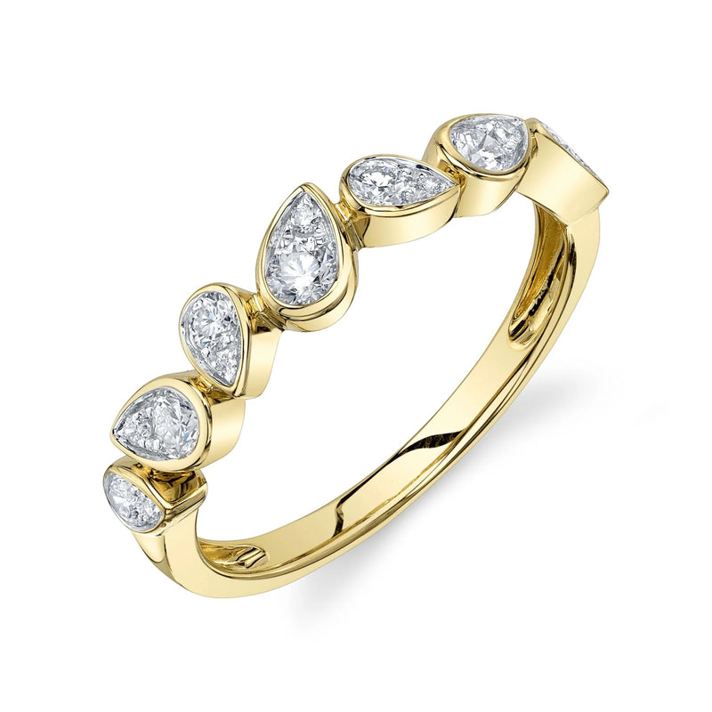 0.39ct Pear Shaped Diamond Bezel Set Ring