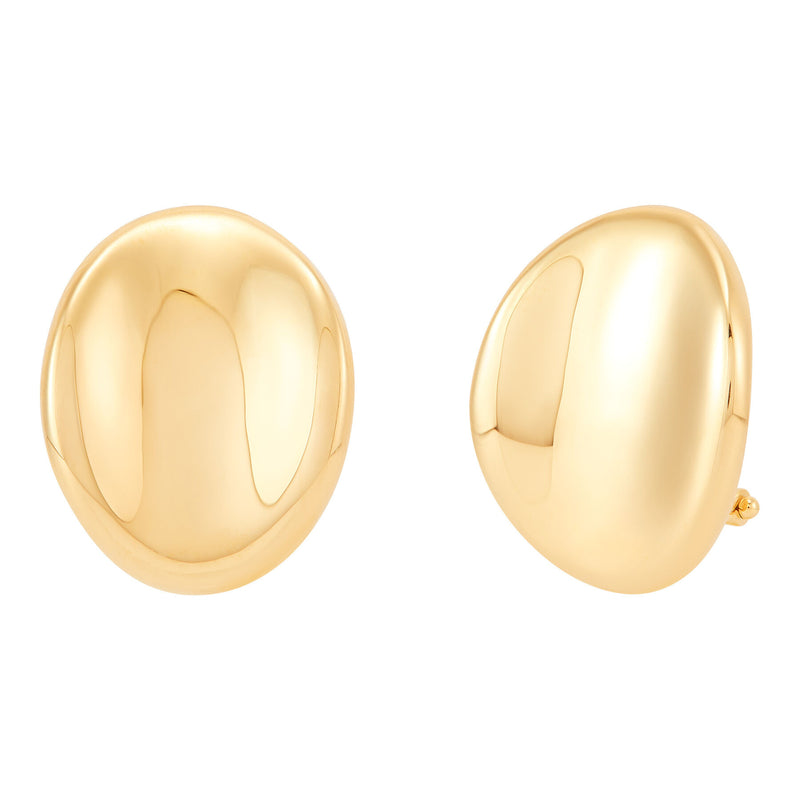 Sculptural Oval Stud Earrings