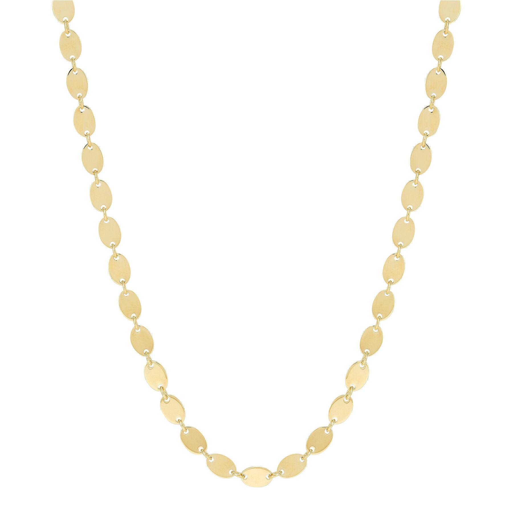 Flat Oval Link Chain Necklace