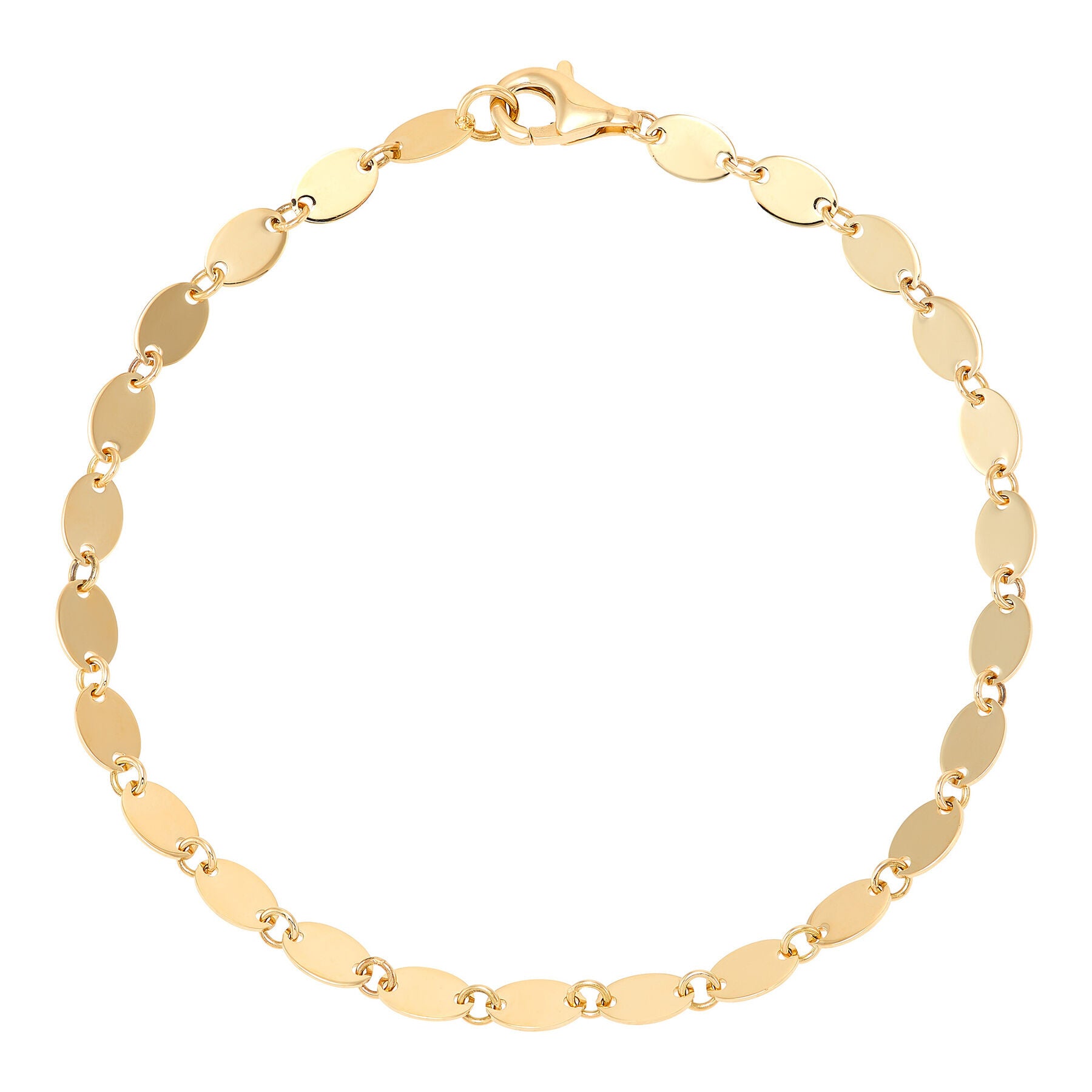Flat Oval Link Chain Bracelet