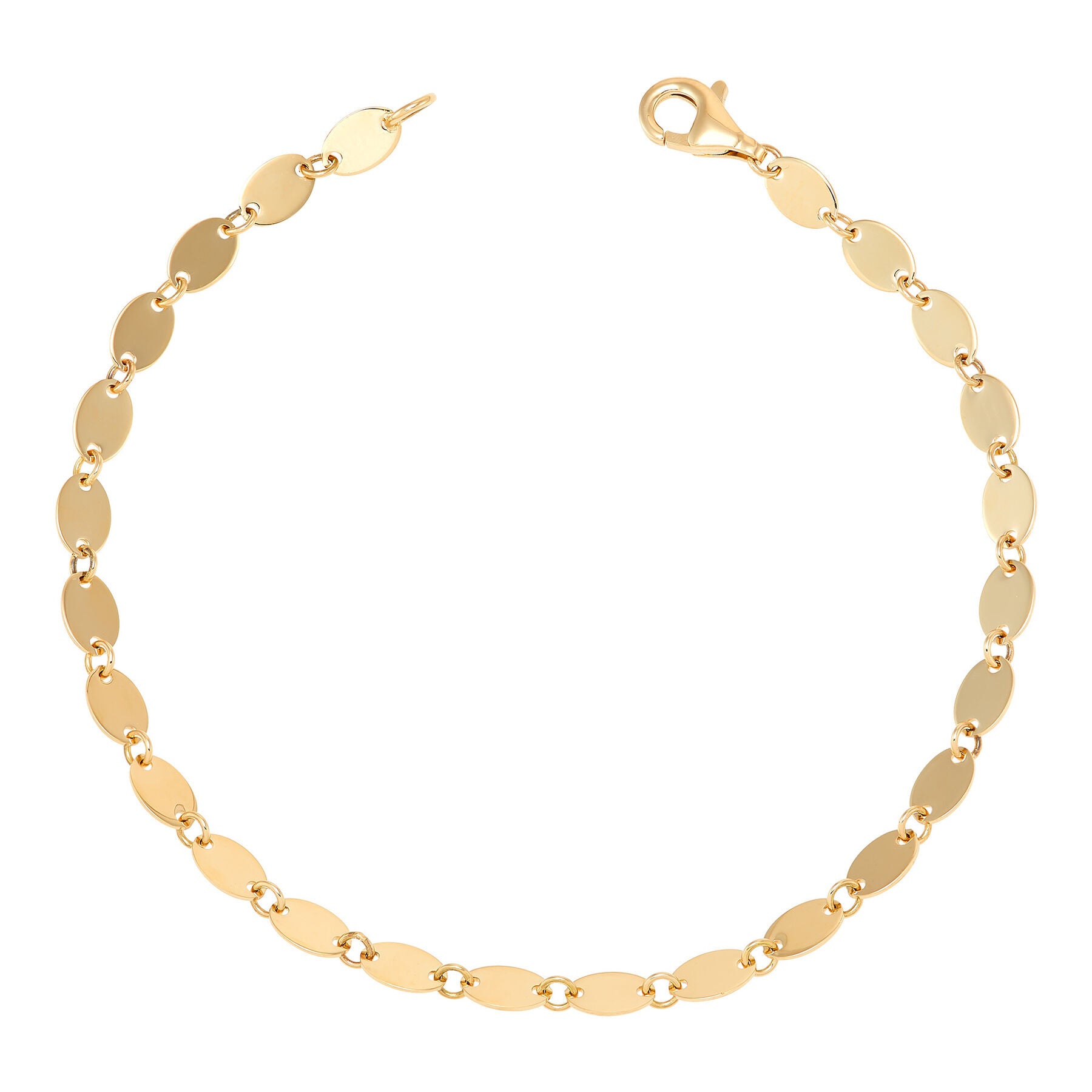 Flat Oval Link Chain Bracelet