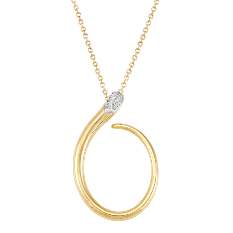 0.05ct Round Brilliant Cut Diamond Swirl Pendant Necklace