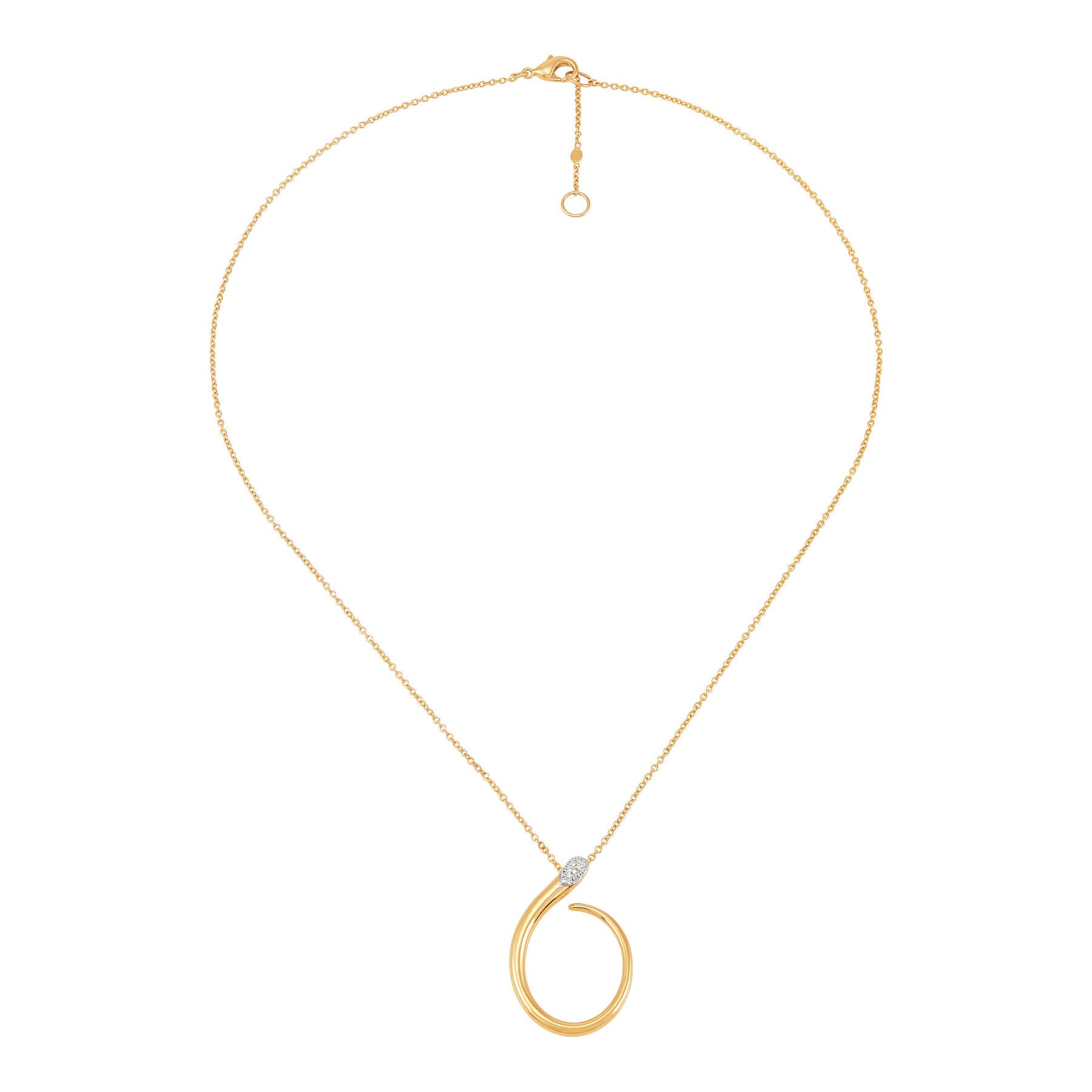 0.05ct Round Brilliant Cut Diamond Swirl Pendant Necklace