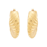 Sculptural Scalloped Shrimp Hoop Earrings