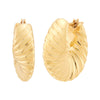 Sculptural Scalloped Shrimp Hoop Earrings