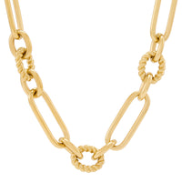 Large Twisted Rope Mixed Link Chain Necklace