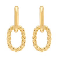 Twisted Rope Link Dangle Earrings
