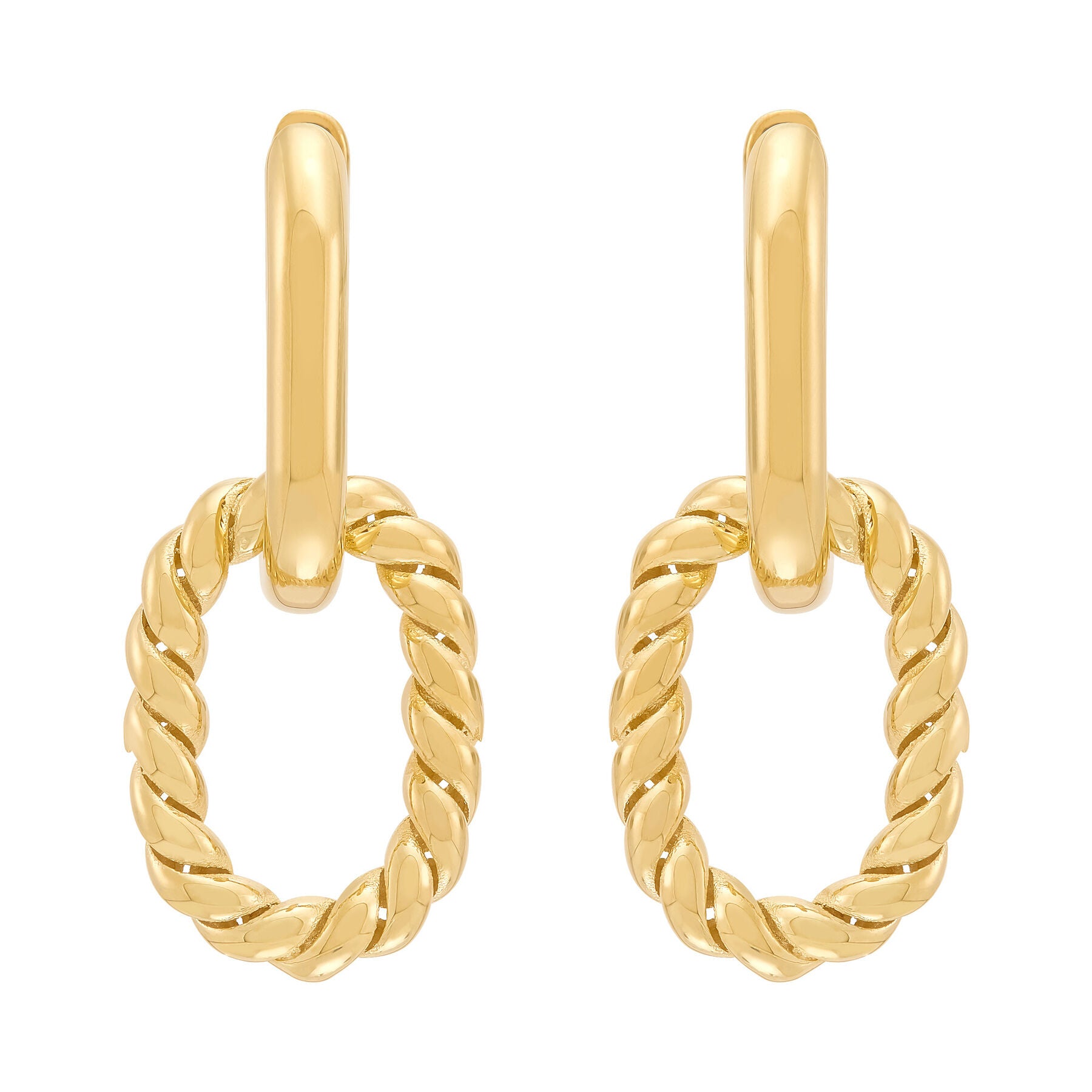 Twisted Rope Link Dangle Earrings