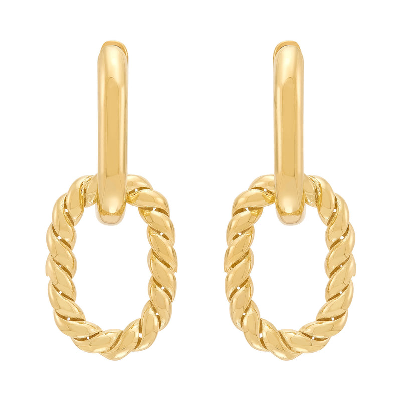 Twisted Rope Link Dangle Earrings
