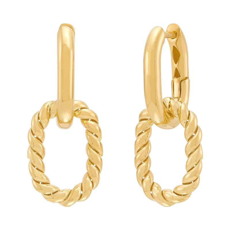 Twisted Rope Link Dangle Earrings