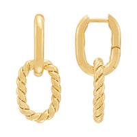 Twisted Rope Link Dangle Earrings