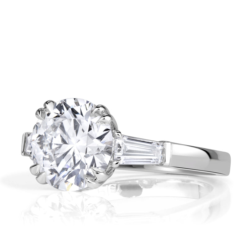 3.70ct Round Brilliant Cut Lab Grown Diamond Engagement Ring