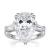 7.88ct Pear Shaped Lab Grown Diamond Engagement Ring