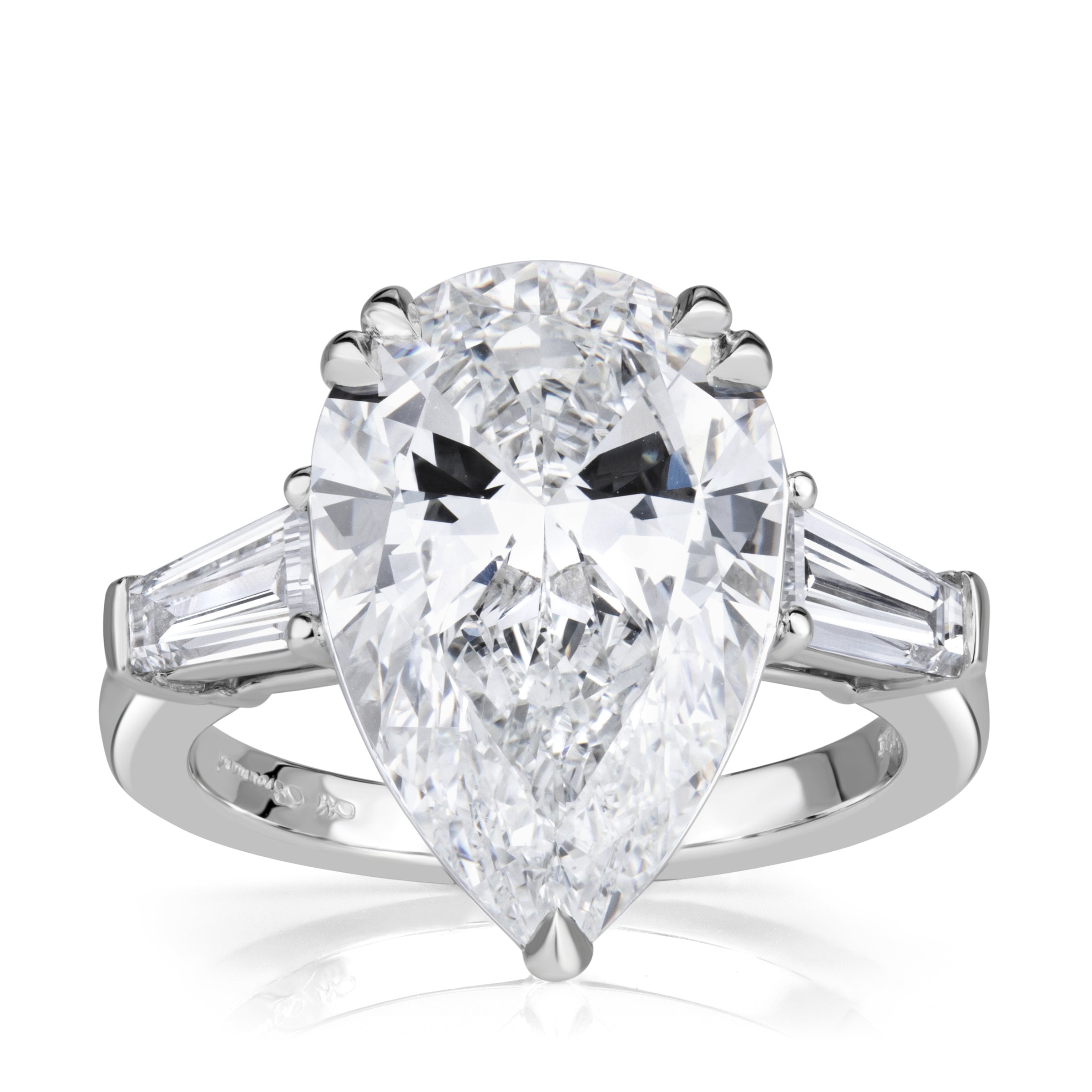 7.88ct Pear Shaped Lab Grown Diamond Engagement Ring