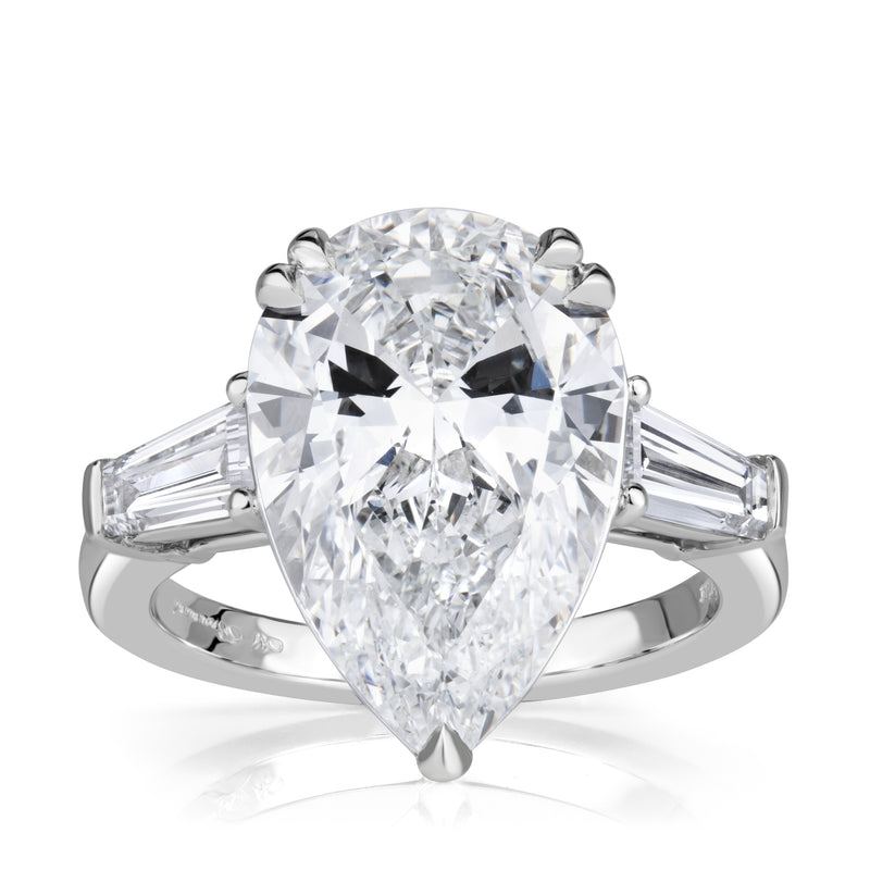 7.88ct Pear Shaped Lab Grown Diamond Engagement Ring