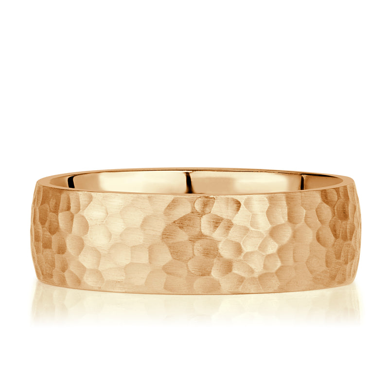 Hammered Finish Men's Wedding Band 7mm